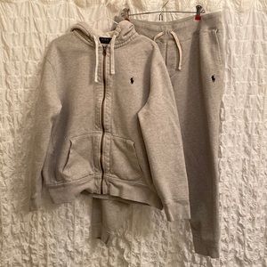 Men’s Polo full zip jersey track suit. Oat grey